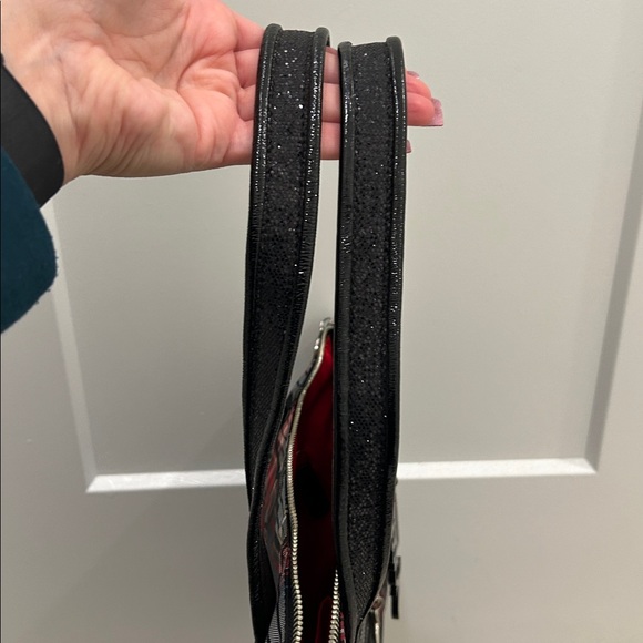 Coach (EUC) Poppy Black and Red Plaid Tote with Black Sequin Trimming & Handles - Picture 11 of 15